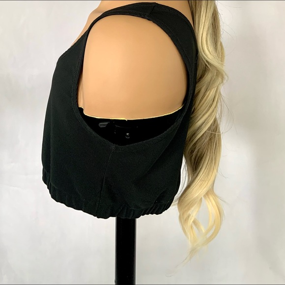 Long Ash Blonde Curling Iron Safe Fiber Wig with Bangs/Effortless Style - Picture 10 of 15